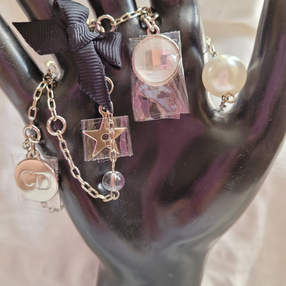 Christian Dior silver tone necklace